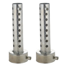 2X Argento Silenziatore per Silenziatore Silenziatore per Silenziatori 48mm x 140mm