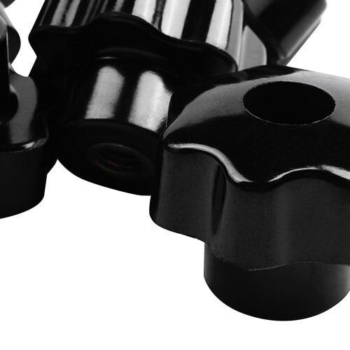 15 Pieces Black Star Grip Knobs, Female Thread Diameter 8mm,  Diameter 40mm 2
