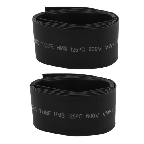 2X 30mm 2: 1 Gaine Thermoretractable En Polyolefine - Noir 1M