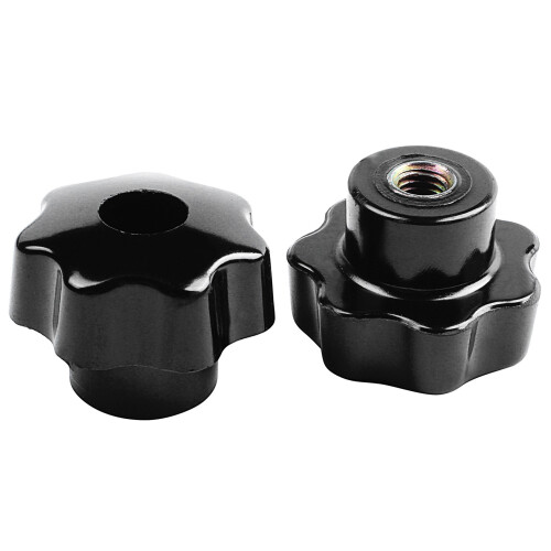 15 Pieces Black Star Grip Knobs, Female Thread Diameter 8mm,  Diameter 40mm 2