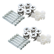 Furniture Cam Fitting with Dowel and Pre-Inserted Nut (Set of 10)