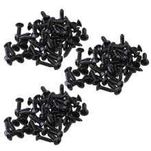 100X Guitar Bass Screws Parts for Scratchplates Pickguard, Black