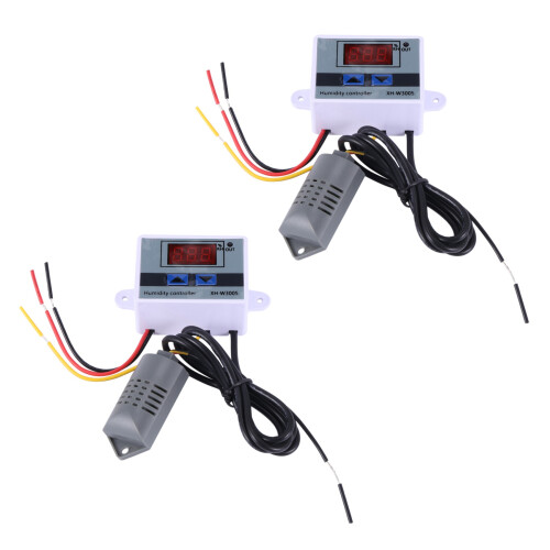 2X Digital Humidity Controller Hygrometer Humidity Control  0-99%Rh Hygrostat with Humidity Sensor AC220V