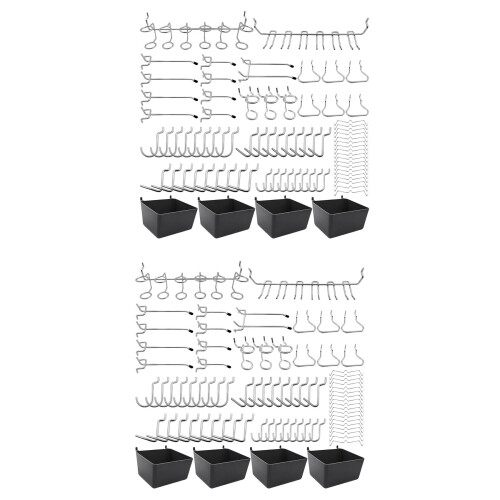 160 Piece Pegboard Hooks Assortment with Pegboard Bins, Peg Locks, for Organizing Various Tools for Kitchen  Room