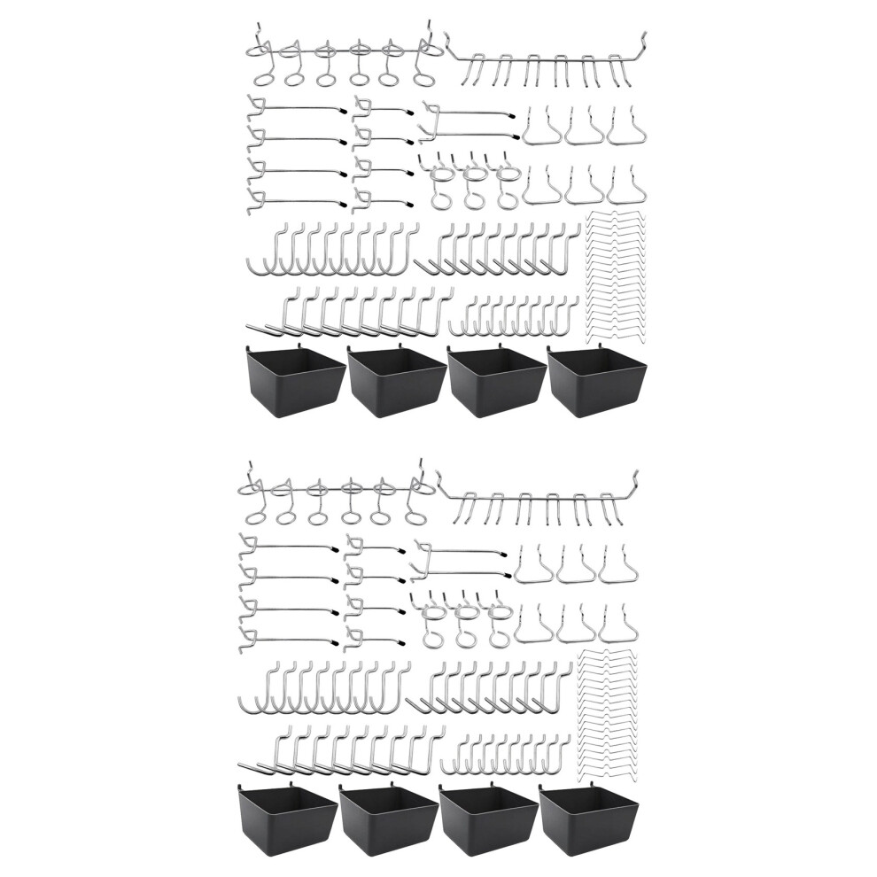 160 Piece Pegboard Hooks Assortment With Pegboard Bins, Peg Locks, For Organizing Various Tools For Kitchen Room 6031815779625