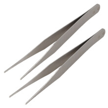 2X Edelstahl Spitze Gerade Pinzette 4 1/ 2 Zoll - Silber