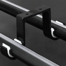 10 Pièces Séries Les Supports de Tringle à Rideau Double Support de Montage Au Plafond En Alliage D'Aluminium Noir