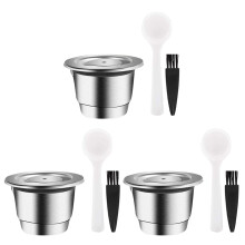 3X Espresso Refillable Capsules Reusable Pod Espresso Coffee Pod Stainless Steel Capsules Compatible