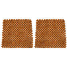 2X Muzhu Autositzkissen Holzperlen Stuhl Kunst Massagekissen Autositzkissen Autositzbezug Bead Pad Beige