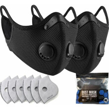 Washable Fabric Face Mask with Advanced Nanotechnology, Reusable Face Mask with Replaceable Filter for Long-Term Protection, Dust and Pollen Respirato