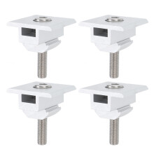 4 pezzi Supporti in acciaio argentato per pannelli solari, morsetti centrali da 35 mm, per tetto di RV