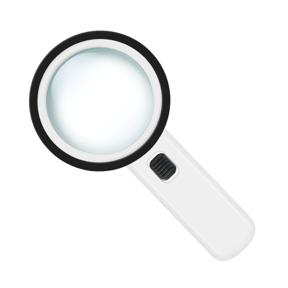 Light Magnifying Glass With Handheld Magnifier For Seniors Reading Inspection Coins Stamps Jewelry, Crystal Clear Lens Double Glass Lens High