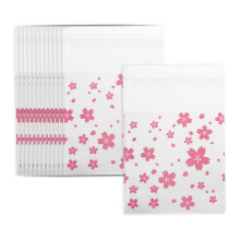 Festliche Verpackungsbeutel mit Frühlingsblütenmotiv, praktischer Selbstverschluss, lebensmittelechtes Material zur Aufbewahrung von Keksen und