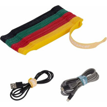 Kabelbinders van microvezel met klittenbandsluiting, multifunctioneel gebruik voor elektronica in huis en op kantoor, kabelorganizer van 15 cm,