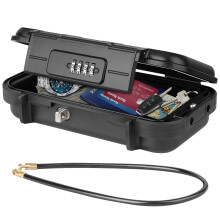 Shock-absorbing Design, Portable Safe Box with Removable Cable Handle for Travel, Beach, Home, 4-digit Combination Code Large Capacity Security