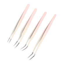 Edelstahl-Wimpern-Zange 4-teiliges Set für Wimpernanwendung & Verlängerungsarbeiten