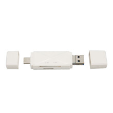 Lettore di schede di memoria OTG, adattatore universale a doppio slot USB C Micro USB A con garanzia di qualità e trasferimento file veloce per