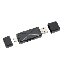 Lettore di schede di memoria OTG, adattatore universale a doppio slot USB C Micro USB A con garanzia di qualità e trasferimento file veloce per