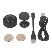 Compact Wireless Nanny Cam with Live Feed and 140 Wide Angle Lens, Portable Surveillance Camera Featuring Motion Detection and Magnetic Mount Design
