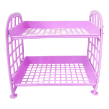 Prateleira de plástico para armazenamento, ideal para cozinha, banheiro e sala de estar. Fácil de limpar, com design vazado, alta capacidade de