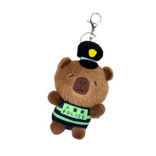 Charmant policier Capybara porte-clés en-L'argent de la police