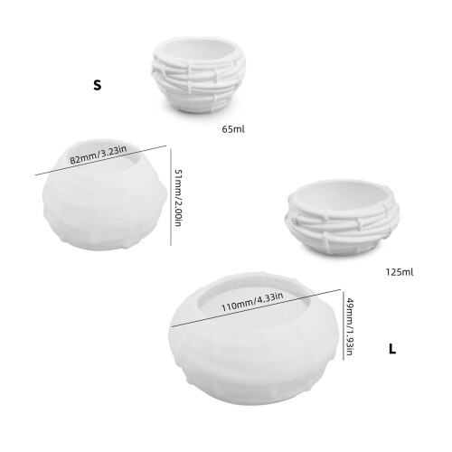 Silikon-Kerzenhalter-Formen, Vogelnest-Form,-L 2