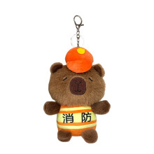 Porte-clés en peluche doux, accessoire de clé adapté aux-pompier
