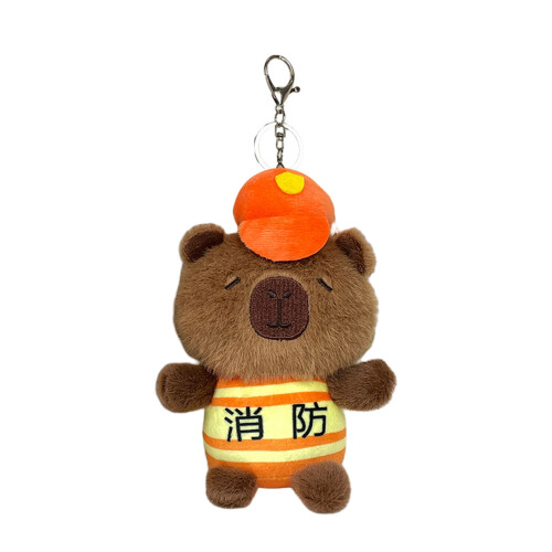 Porte-clés en peluche doux, accessoire de clé adapté aux-pompier
