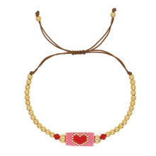 Leichtes böhmisches Armband mit Gold- und Kristallakzent,-Rosa
