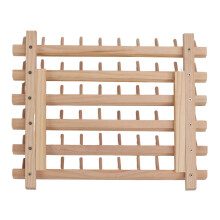 Eco-Friendly Wooden Thread Rack 60 Spools Foldable Beechwood Organizer
