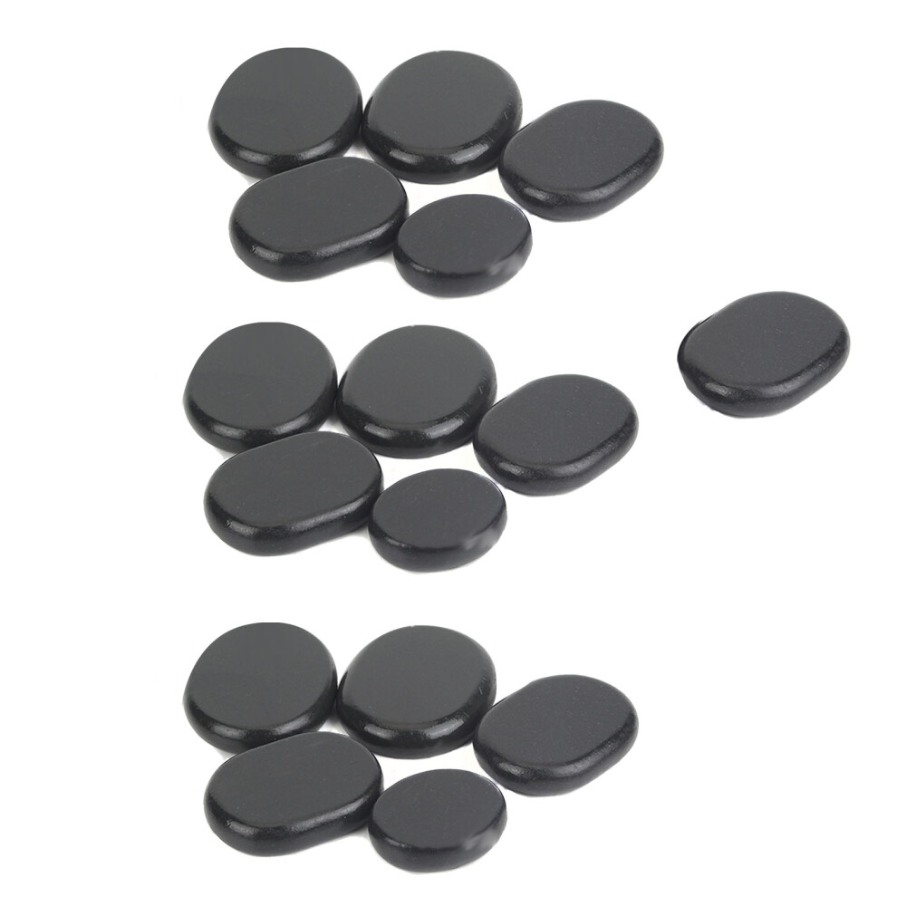 16 PCS Basalt Massage Stones Set, Hot Rocks for Spa Therapy, Rejuvenates Body, Promotes Blood Circulation, Portable Lightweight for Professional Use