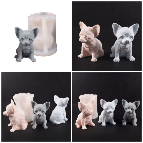 Bulldoggen-Hund-Kerzenform, lebensmittelechtes Silikon, 1