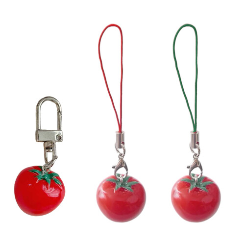 Porte-clés à la mode en forme de feuille-tomates vertes en corde 1