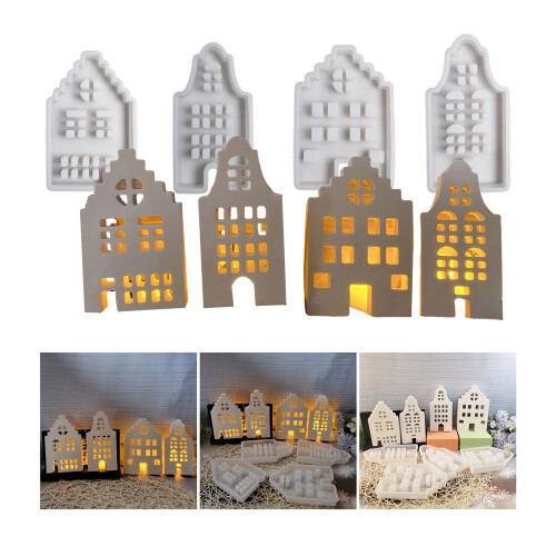 4 Stück Bastelformen, einzigartige Hausform, Kerzenformen, 1
