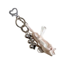 Ballettschuh- und Herz-Charm-Schlüsselanhänger, Handy-Anhänger,