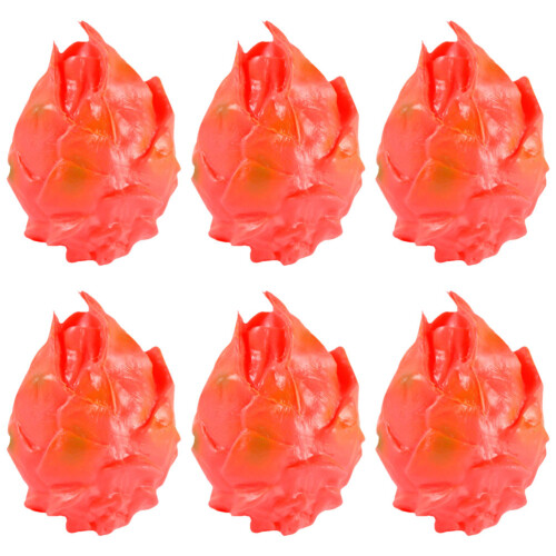 18Stk Realistisches Mini Pitaya Modell, Rotes PVC -Set