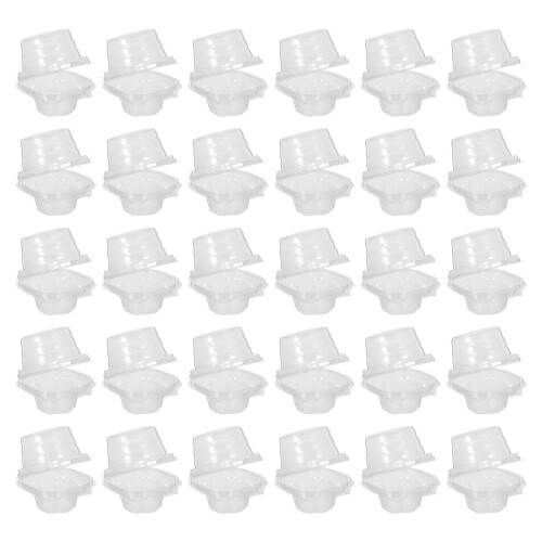 100Stk Stapelbare Cupcakeboxen Mit Kunststoffdom Und Deckel