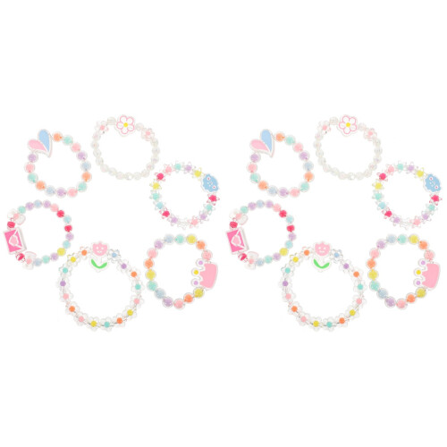 12Stk Elastische Kinder Armbänder Plastik Modeschmuck 1