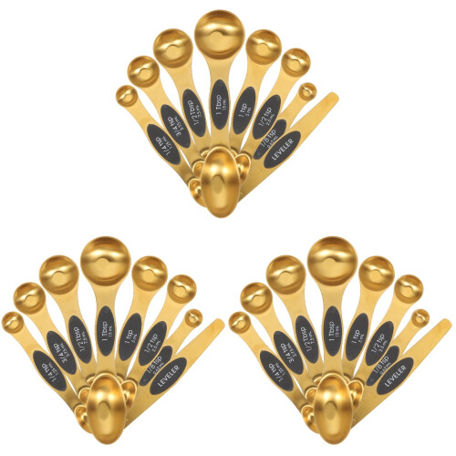 3Sets Kaffeemesslöffel Gold Metall Für & 2