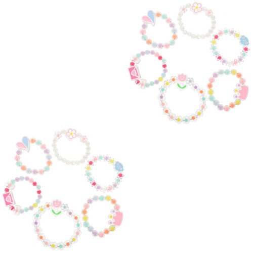 12Stk Elastische Kinder Armbänder Plastik Modeschmuck 2