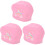 3Stk Schwimmkappen Für Lange Haare, Elastisch, Pink 4