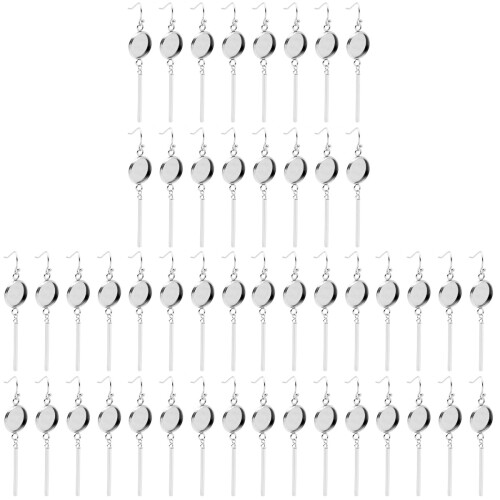 60Stk Silber Earring Setting Tray DIY Schmuckherstellung 1
