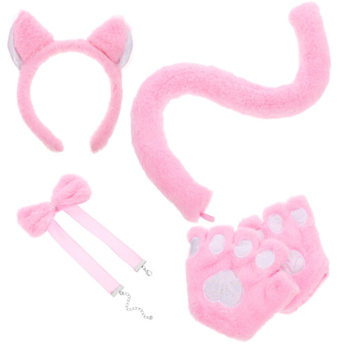 3Sets Niedliches Katzen-Cosplay-Set Mit Ohrreif 1
