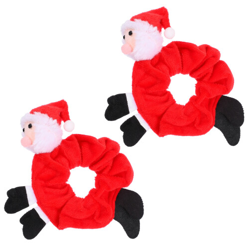 4Stk Weihnachts Haarschleifen Rot Elastisch Für Dutt Und 1
