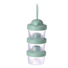 2Stk Portable Baby Milchpulver Box PP Frischhaltend Grün Mit