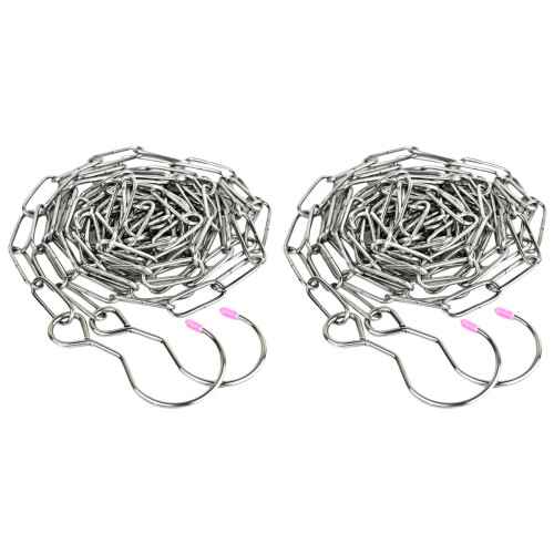 2Pcs Stainless Steel Clothes Drying Chain Silver for Home Use 1