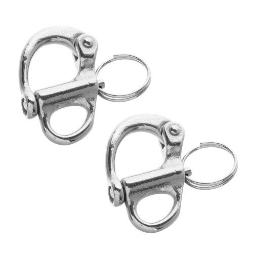 6Stk Kompakter Drehbarer Quick Release Schäkel Silber 2