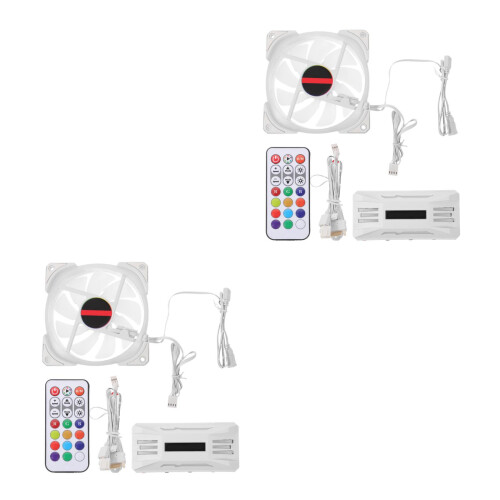 2Sets Weißer CPU Lüfter Doppelseitig Für 2