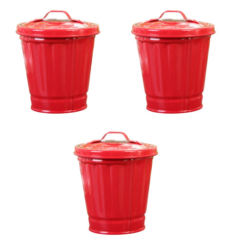3Stk Roter Desktop Müllbehälter, Umweltfreundlich, Und 2