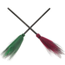 10Stk Halloween Besom Deko, Bunter Hexenbesen Aus Kunststoff Mesh
